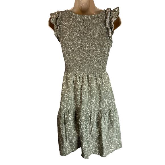 Ann Taylor Loft Petites Green Smocked Dress XSP XS - Picture 9 of 11